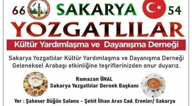Yozgatlılar Arabaşı Gecesi’nde buluşuyor
