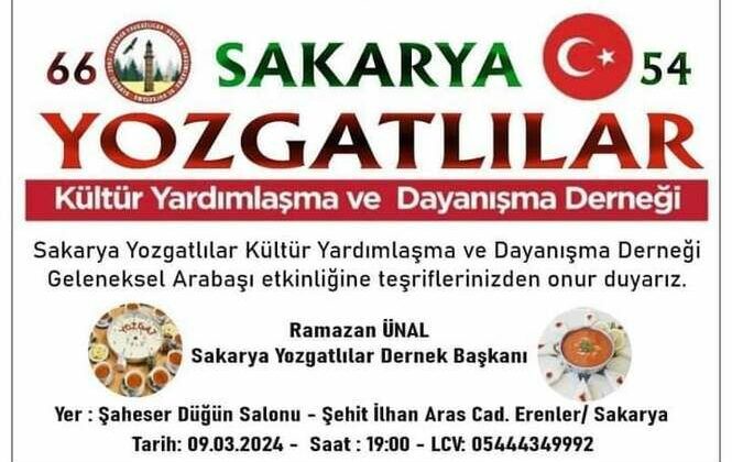 Yozgatlılar Arabaşı Gecesi’nde buluşuyor