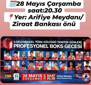 Arifiye’de Boks Gecesi: Şampiyonlar Ringe Çıkıyor!