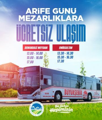 Sakarya’da Arefe Günü Mezarlıklara Ücretsiz Otobüs Seferleri