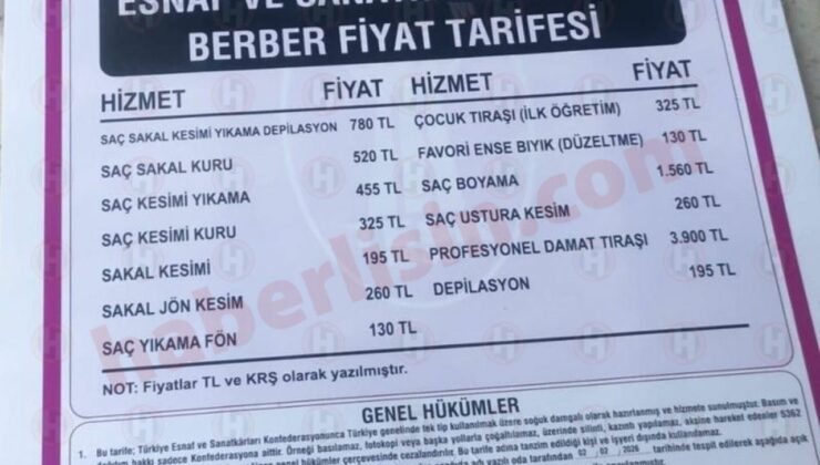 Sakarya’da tıraş zamlandı!